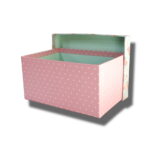 interior cutie-roz cu funda alba pentru aranjamente florale sau cadouri